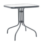 Dining table Watson-Confidence set of 3 metal in charcoal shade 70x70x70cm - Image 2