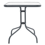Dining table Watson-Confidence set of 3 metal in charcoal shade 70x70x70cm - Image 3