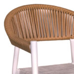 Dining table Nares-Elation set of 5 white aluminum and plywood in natural shade 140x80x72.5cm - Слика 6