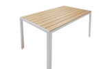 Nares-Moritz dining table set of 5 white aluminum and plywood in a natural shade 140x80x72.5cm - Слика 4