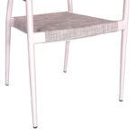 Dining table Synergy-Elation set of 3 white aluminum and plywood in natural color 80x80x74cm - Image 5