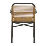 Dining table Nares-Clutch C set of 5 anthracite aluminum and plywood in natural color 140x80x72.5cm - Image 6