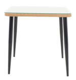 Naoki V dining table set of 3 rattan pe in natural shade and black metal 80x80x78cm - Слика 3