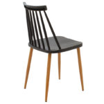 Aurora-Julita dining table set of 3 pp-mdf in black-natural color D60x73cm - Image 3