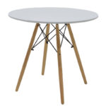 Aurora-Julita dining table set of 3 pp-mdf in white-natural color D80x73cm - Слика 5
