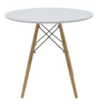 Aurora-Julita dining table set of 3 pp-mdf in white-natural color D80x73cm - Слика 6