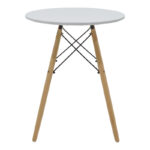 Aurora-Julita dining table set of 3 pp-mdf in white-natural color D60x73cm - Image 6