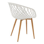 Ezra-Julita dining table set of 5 pp-mdf in white-natural color D80x73cm - Image 3