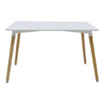 Ezra-Natali dining table set of 5 pp-mdf in grey-white color with natural legs 120x80x76cm - Слика 6