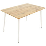 Julita-Cuba dining table set of 5 pp-mdf in white-sonoma color 120x80x75cm - Image 6