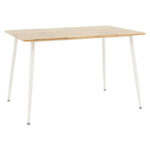 Ezra-Cuba dining table set of 5 pp-mdf in white-sonoma color 120x80x75cm - Image 5