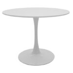 Ezra-Balou dining table set of 5 pp-mdf in white color D100x75cm - Image 4