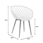 Ezra-Balou dining table set of 5 pp-mdf in white color D100x75cm - Image 6