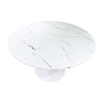 Julita-Balou I dining table set of 5 pp-mdf in white marble color D120x75cm - Image 5