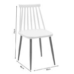 Aurora-Balou I dining table set of 5 pp-mdf in white marble color D120x75cm - Слика 6