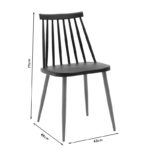 Aurora-Balou dining table set of 5 pp-mdf in black-natural color D100x75cm - Слика 6