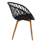Ezra-Balou dining table set of 5 pp-mdf in black-natural color D100x75cm - Image 3