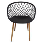 Ezra-Balou dining table set of 5 pp-mdf in black-natural color D100x75cm - Image 4