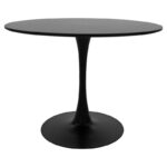 Ezra-Balou dining table set of 5 pp-mdf in black-natural color D100x75cm - Image 5