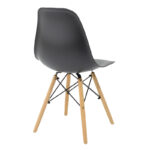 Julita-Balou I dining table set of 5 MDF-PP in black-natural color D120x75cm - Image 3