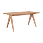 Dining table Ditta-Winslow I set of 5 pieces rubberwood in light walnut color 180x85x75cm - Image 5