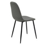 Dining table Gustas-Bella set of 5 pcs gray marble sintered stone-black metal 120x60x75cm - Слика 3
