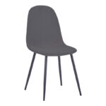 Dining table Gustas-Bella E set of 5 gray marble sintered stone-black metal 140x80x75cm - Слика 2