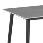 Dining table Gustas-Bella E set of 5 gray marble sintered stone-black metal 140x80x75cm - Слика 6