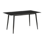 Dining table Gustas-Bella set of 5 pieces gray with black sintered stone marble 120x60x75cm - Слика 5