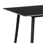 Dining table Gustas-Bella set of 5 pieces gray with black sintered stone marble 120x60x75cm - Слика 6