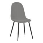 Dining table Gustas-Bella set of 7 pieces gray velvet with black sintered stone marble 160x80x75cm - Слика 2
