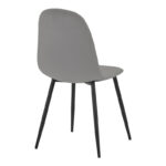 Dining table Gustas-Bella set of 7 pieces gray velvet with black sintered stone marble 160x80x75cm - Слика 3