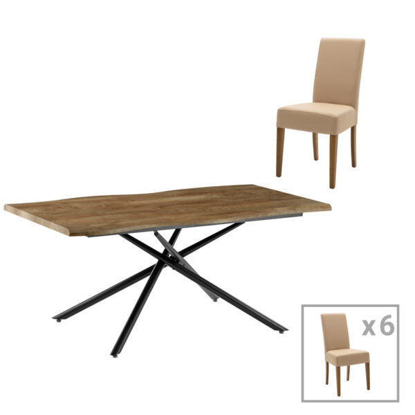 Dining table Ditta-Jonal mocha- walnut 180x90x76cm