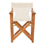 Kompa director's chair, solid beech wood, walnut - Nexus ecrou fabric - Image 4