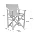 Kompa director's chair, solid beech wood, walnut - Nexus grey fabric - Слика 6