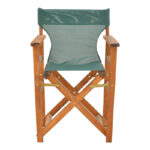Kompa director's chair, solid beech wood, walnut - Nexus green fabric - Image 4