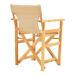 Kompa director's chair, solid beech wood, natural - Nexus beige fabric - Image 2