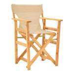 Kompa director's chair, solid beech wood, natural - Nexus beige fabric
