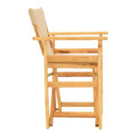 Kompa director's chair, solid beech wood, natural - Nexus beige fabric - Image 3