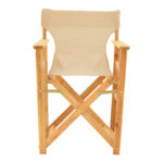 Kompa director's chair, solid beech wood, natural - Nexus beige fabric - Image 4