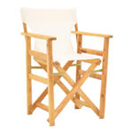 Kompa director's chair, solid beech wood, natural - Nexus ecrou fabric