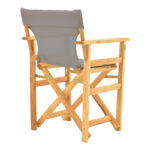 Kompa director's chair, solid beech wood, natural - Nexus grey fabric - Image 2