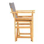 Kompa director's chair, solid beech wood, natural - Nexus grey fabric - Image 3