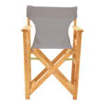 Kompa director's chair, solid beech wood, natural - Nexus grey fabric - Image 4