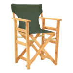 Kompa director's chair, solid beech wood, natural - Nexus dark green fabric