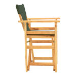 Kompa director's chair, solid beech wood, natural - Nexus dark green fabric - Image 3