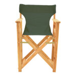 Kompa director's chair, solid beech wood, natural - Nexus dark green fabric - Image 4