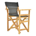 Kompa director's chair, solid beech wood, natural - Nexus dark black fabric - Image 2