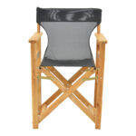 Kompa director's chair, solid beech wood, natural - Nexus dark black fabric - Image 4