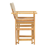 Kompa director's chair, solid beech wood, natural - Nexus grey-beige fabric - Image 3